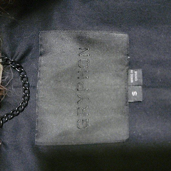 GRYPHON Women's Army Green Coat with Fox Fur Collar - Picture 4 of 4